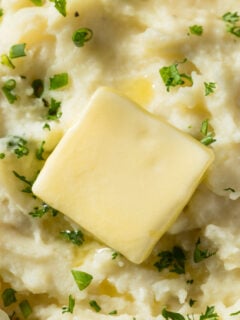 Homemade Creamy Mashed Potatoes with Butter and Parsley