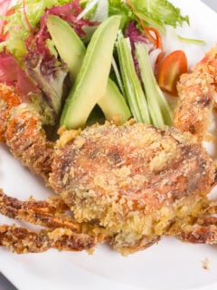 Cooked Soft Shell Crab on plate